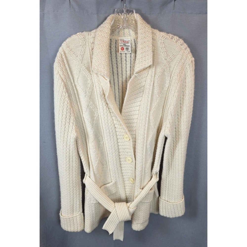 ST. Michael Vintage Button Sweater Cardigan Preppy Granny US XL